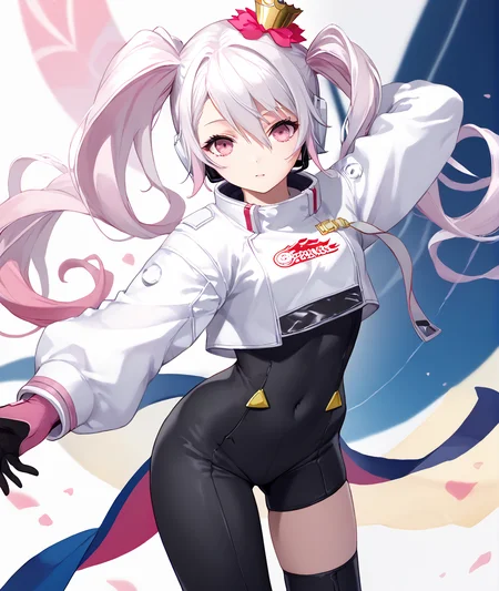 # Cosplay Test
score_9, score_8_up, score_7_up, source_anime, BREAK
masterpiece, best quality,
1girl, solo, mu (caligula), gradient hair, pink eyes, white hair, pink hair, asymmetrical twintails, mini crown, hair flower, behind-the-head headphones,
white jacket, cropped jacket, long sleeves, two-tone gloves, black gloves, pink gloves, black bodysuit, single thighhigh, single thigh boot
(masterpiece, best quality:1),
<lora:tce-mu.pdxl-000010:1> <lora:vocaloid_racingmiku2022_ponyXL:1>