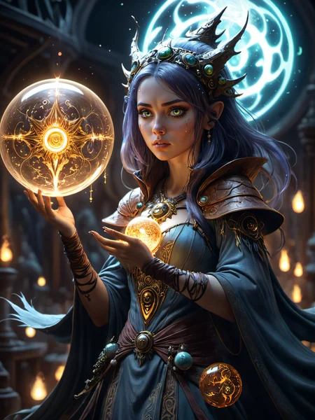 breathtaking illustration in the style of gris grimly and clive barker and lars grant-west,sparks fear and imagination in the viewer,masterpiece,intricately detailed,awe inspiring,a young female wizard holding a sphere of magical energy,, Ultra-HD-details, glow effects, godrays, Hand drawn, render, 8k, octane render, cinema 4d, blender, dark, atmospheric 4k ultra detailed, cinematic, Sharp focus, big depth of field, Masterpiece, colors, 3d octane render, 4k, concept art, trending on artstation, hyperrealistic, Vivid colors, extremely detailed CG unity 8k wallpaper, trending on CGSociety, Intricate, High Detail, dramatic