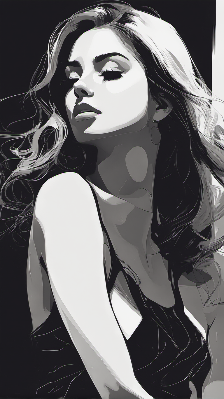 redhead girl, amazing body, casual pose, dressed, (((lineart))),((low detail)),(simple),high contrast,sharp,2 bit,(((artistic monochrome painting))),precise lineart,negative space

