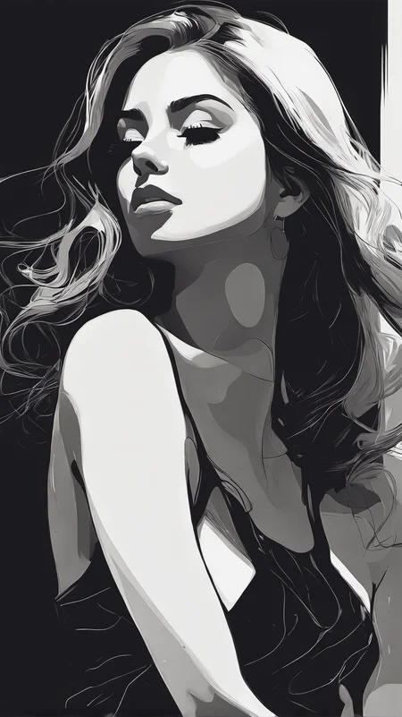 redhead girl, amazing body, casual pose, dressed, (((lineart))),((low detail)),(simple),high contrast,sharp,2 bit,(((artistic monochrome painting))),precise lineart,negative space
