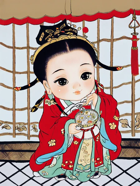 1girl,big_eyes,cute lovely,incredibly absurdres,wallpaper,upper_body,kawaii,chibi,hanfu.simple