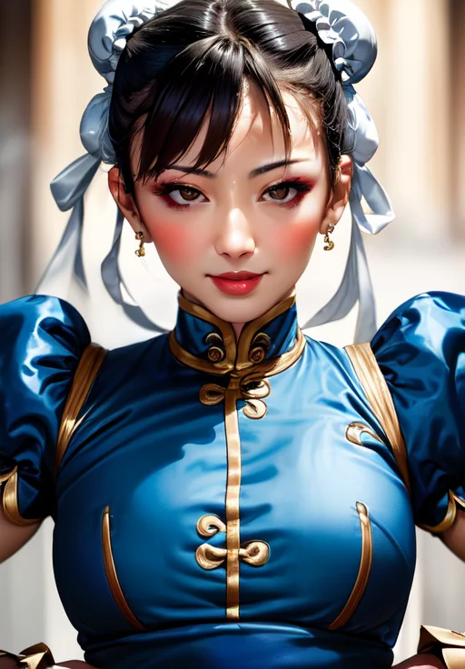 (Photo:1.3), highdetail, <lora:chun-li:0.8>, chun-li, 1girl, solo, smirk,, (seductive, alluring, charming:1.3), (ultra-high res, high details, absurdres:1.3)