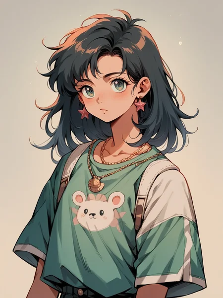 score_9. score_8_up, score_7_up, score_6_up, score_5_up, score_4_up, <lora:90s4n1m3XLP:0.7> 90s4n1m3, 1girl,
