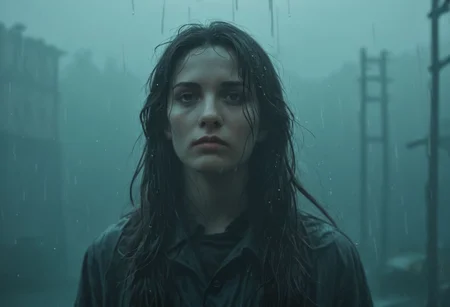 50s old noir cinema; surreal China underwater, night, fog and rain, melting taxi cab; a portrait of an old mad scientist with long hair; dramatic light, cinematic, dark, moody light, film grain, kodak film, old film colors, IMAX 135mm, Wes Anderson style