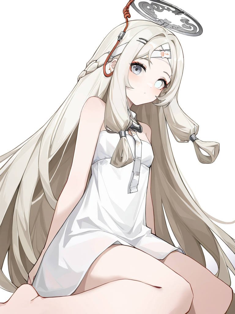 ,1girl,hengsha,heterochromia,looking at viewer,solo,(simple background:1.3),(white background:1.2),cowboy_shot,looking_at_viewer,standing,wariza,<lora:hengsha-000012:0.8>, masterpiece, best quality, very aesthetic, absurdres