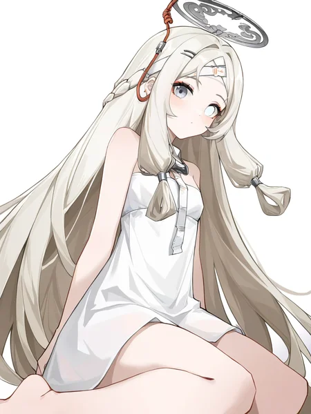 ,1girl,hengsha,heterochromia,looking at viewer,solo,(simple background:1.3),(white background:1.2),cowboy_shot,looking_at_viewer,standing,wariza,<lora:hengsha-000012:0.8>, masterpiece, best quality, very aesthetic, absurdres