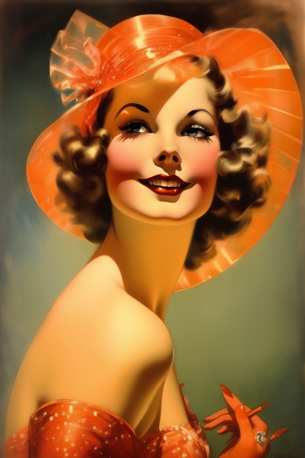 <lora:Rolf Armstrong Style:1>Rolf Armstrong Style - The Original Broadway Girl in English