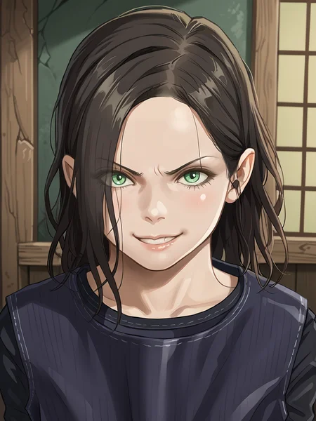 realistic, 1girl, source_anime, score_9, looking at viewer, <lora:zPDXL3:0.8> <lora:Pony_DetailV2.0:0.85> asymmetrical
darkness, nighttime, <lora:Based Eveline:1> sevenline, smirk
<lora:CSPNY1:1>