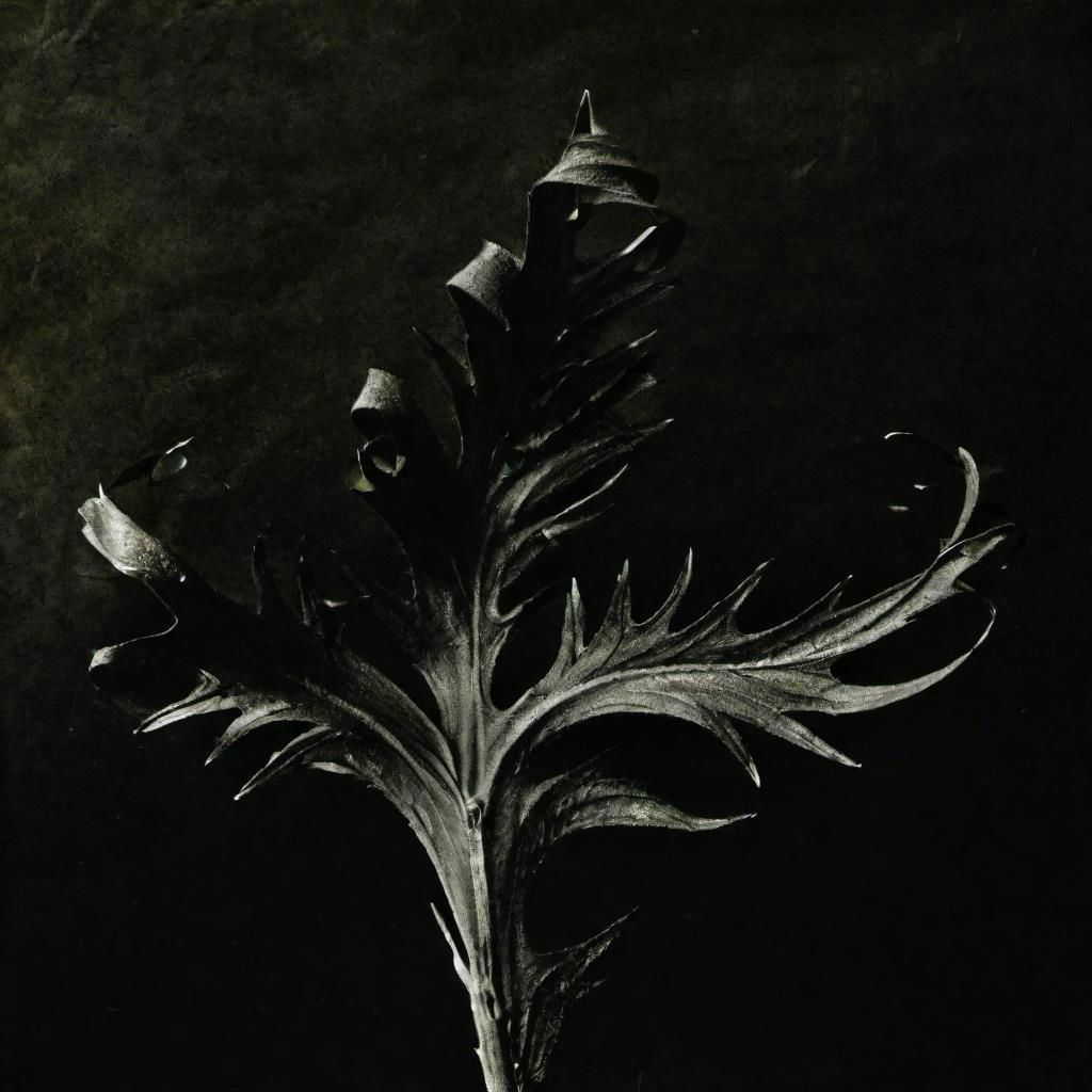 ASCIIPlant on a dark background, photography K4RL style