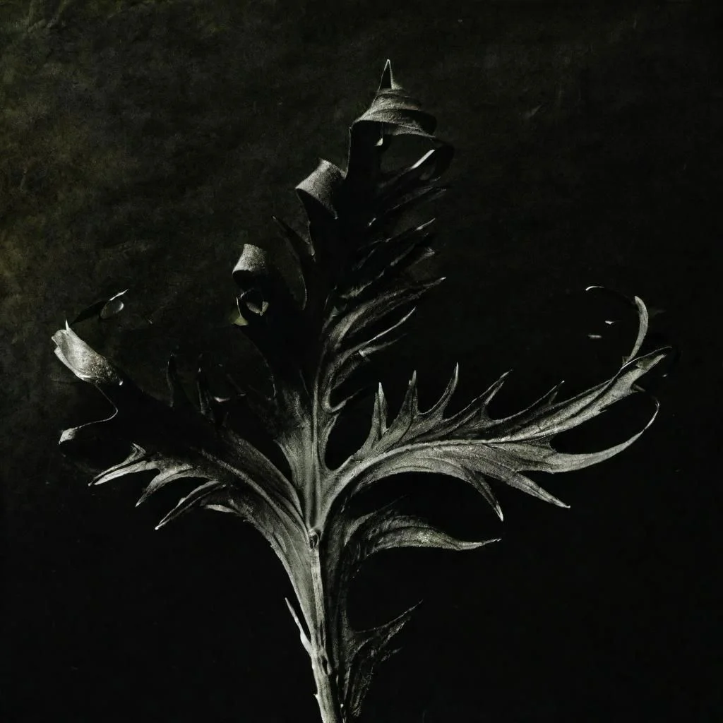 ASCIIPlant on a dark background, photography K4RL style