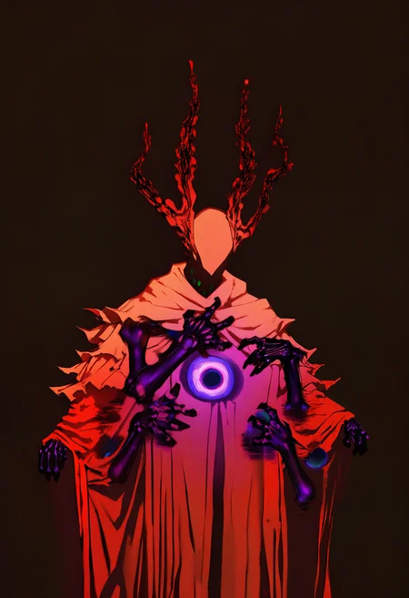high contrast, colorful, horror (theme), dark, darkness, gritty,artist: tsukushi akihito, artist:quasarcake, artist:dino \(dinoartforame\), artist: healthyman, chromatic aberration, film grain, artist: ssambatea, artist: chii (tsumami tsumamare),dim lighting, amazing quality, beautiful color (best quality, amazing quality, very aesthetic, absurdres),{{realistic, (wlop:0.3), concept art}} aesthetic, 1990s \(style\),(glitch,dissolving:1.2),(muted colors:1.4),(black background:1.4),(dim lighting:1.2), (monochrome),graphite \(medium\)
black background, (dark red background:1.3)
(portrait,polaroid:1.5),(windy, faceless aberrations, ghost entities, black hole galaxy,river,sky,old photo:1.3)
faceless, hole, hole in face, horror (theme), parody, simple background, upper body, what (itou junji:1.5)
(1boy,faceless_male,white skin:1.1)
bloodborne, ebrietas daughter of the cosmos, hunter (bloodborne), 2others, alien, ambiguous gender, androgynous, black gloves, cloak, eldritch abomination, extra arms, extra eyes, facing another, facing away, fantasy, gloves, hat, make contact (gesture), monster, multiple others, outstretched arms, robe, simple background, size difference, skeletal wings, slug, standing, tentacles, tricorne, white background, white robe, wings