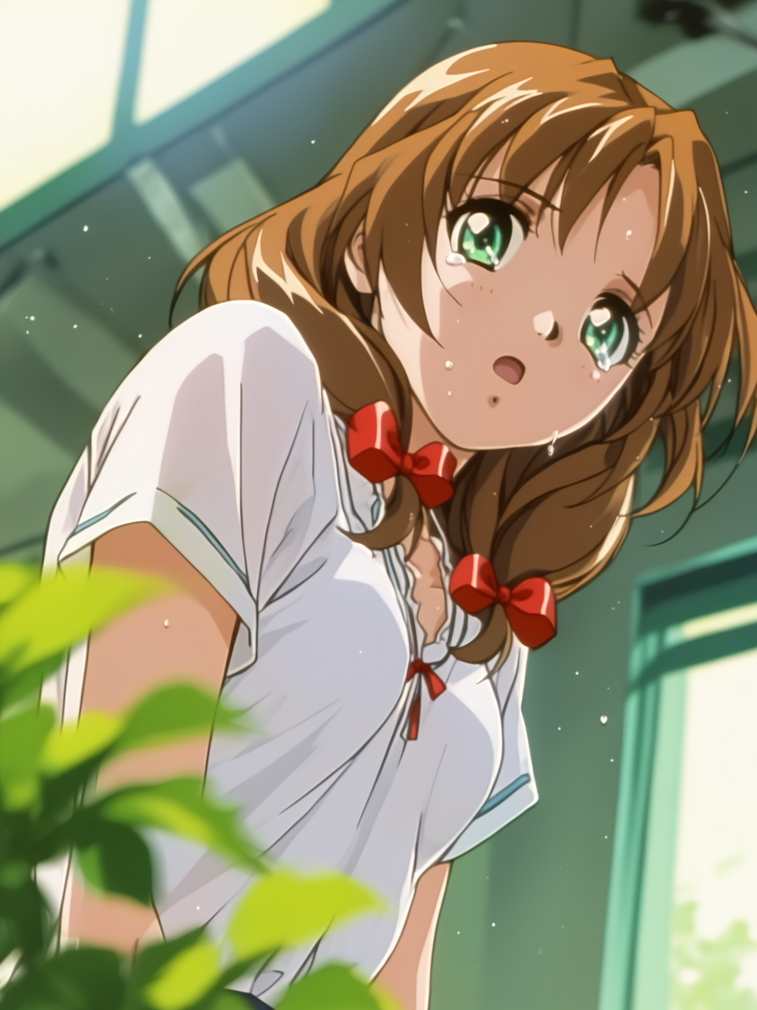 <lora:happy_tentacle-myuu-v0.1-000018:1>, ht_myuu, hair bow, medium breasts , cowboy shot, 1girl, (petite:1.2), solo focus, crying with eyes open, (looking at viewer:1.1), indoors , backlighting, (depth of field:0.8), (from below:0.8), score_9, score_8_up, score_7_up, score_6_up, score_5_up, score_4_up,