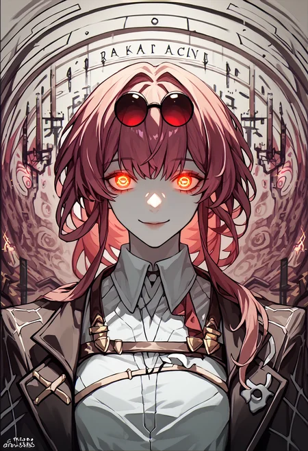 score_9, score_8_up, score_7_up BREAK indoctrination, psychological_domination, hypnotic_pattern, subliminal_messages, glowing_eyes, spellcasting, surreal_background, kafucka, 1girl, smile, no pupils, eyewear on head, white shirt <lora:(Anzhc) ÐндÑÑÑ
а, Ñ Ð½Ð°Ñ ÐаÑка, возможно кÑиминал, по конÑм!:1>