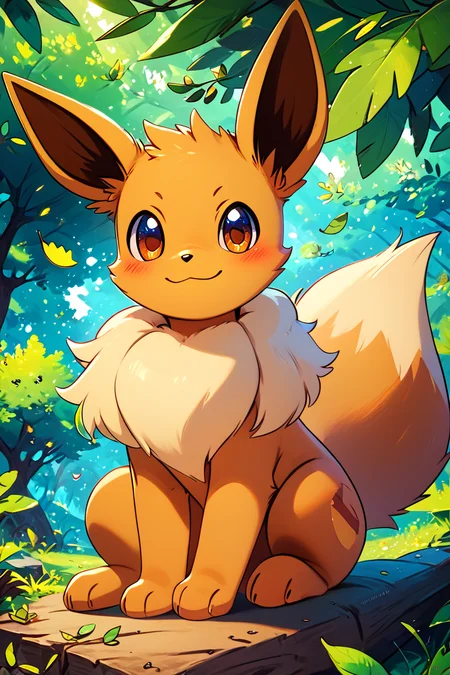 score_9, score_8_up, score_8, ,,, , ,,, zzEV, looking at viewer, blush, brown eyes, sitting, closed mouth, outdoors, day, blurry, blurry background, leaf, watermark, nature, falling leaves, <lora:EeveePokedexPDXL:1.0>, ,,,, BREAK, <lora:GoldenCAT_Lora_PDXL_v2:0.8>, smile, closed mouth, looking at viewer, cowboy shot, ,,, embedding:zPDXL, Expressiveh, ,,, <lora:Expressive_H-000001:0.4>,