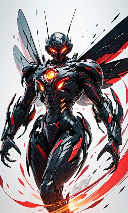 4n1v3rs3, zPDXLrl, realistic intricate concept art chaotic brush strokes of [the:pain: 5 , 13 :bezier] hornet morph, by Yoji Shinkawa, <lora:add-detail-xl:2>