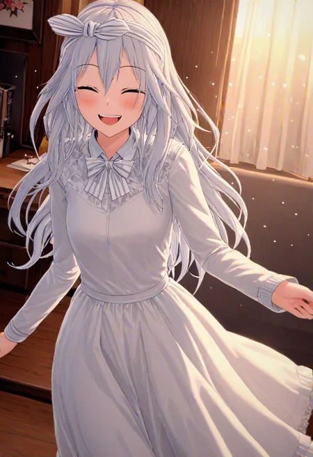 high quality, high detail, 1girl, beautiful girl, joy, happy, laugh, realistic lighting, very detailed drawing, full body, yasu