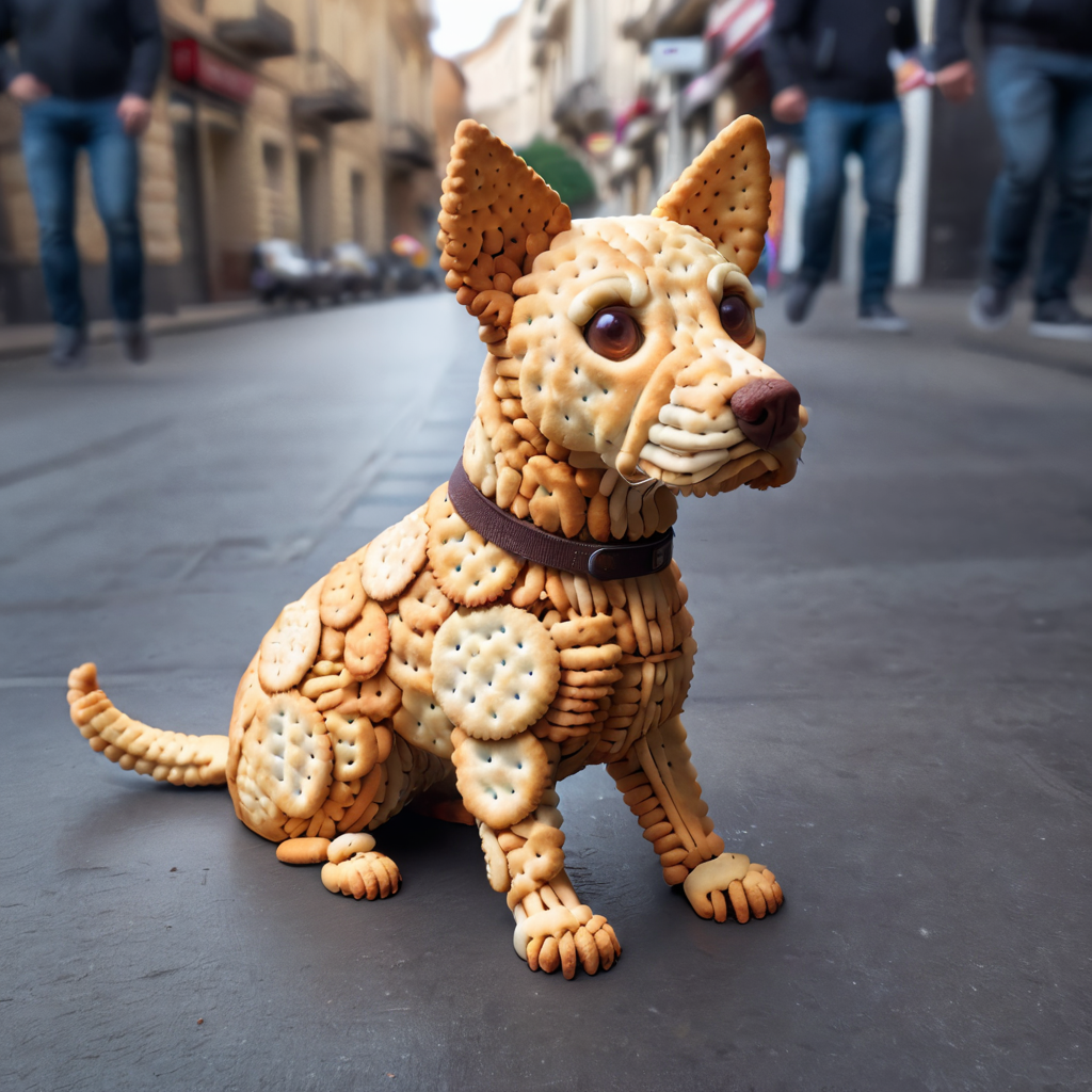 noc-crackers dog, street  <lora:noc-crackers2:1>