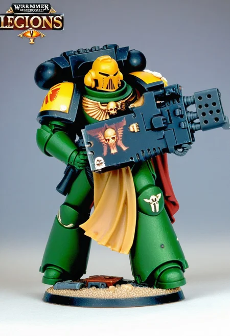 Score_9_up, absurdres, source: GamesWorkshop, grimdark, gothic horror, an adeptus astartes space marine in armor and helmet wielding a bolter gun