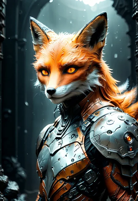 SDXL_POS cyborg fox