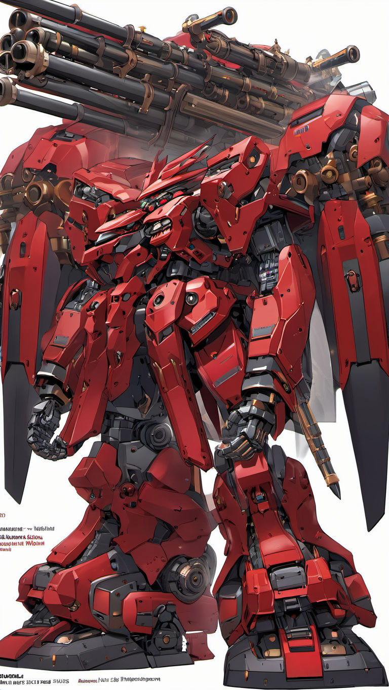 (HRS:1.2), best quality, masterpiece, mecha, (large size robot:1.5), glowing eyes,  (full body:1.2), clenched hand, mechanical parts, robot joints, (huge shield:1.2),(Detailed eye description:1.2),(huge mechanical weapon:1.3),(detailed shield description:1.2), (detailed weapon description:1.2),(huge mechanical gun:1.2), (holding weapon :1.3) <lora:srdxl_v2k:0.4>