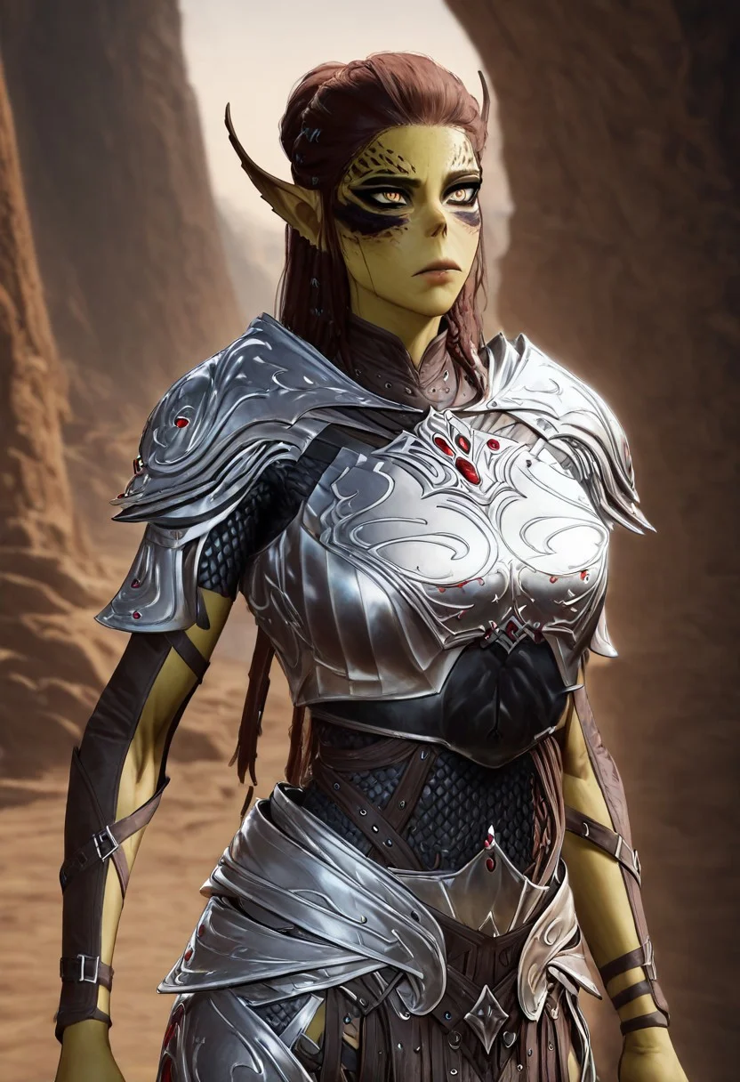 masterpiece, best quality, newest, absurdres, highres, aniem, anime style, GIV1.0-IL GIV1.0-IL-SA, armor, silver armor, GIV1.0-IL, gith_(d&d), pointy ears, slit pupils, colored skin,
1girl, GIV1.0-IL-Lae, lae'zel, gith_(d&d), pointy ears, slit pupils, colored skin, GIV1.0-IL-SA, armor, silver armor,