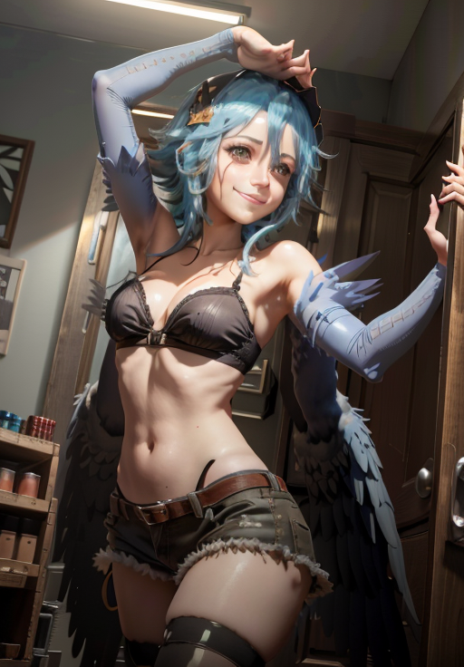 <lora:Monster Musume:0.8>, Papi, smile, (acclaimed, alluring, captivating, exciting, gorgeous, striking:1.3), (trending on CGSociety, trending on pixiv, contest winner:1.3)