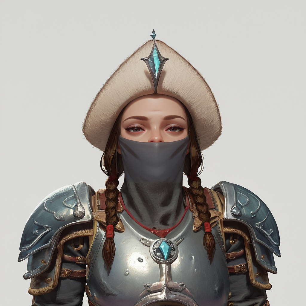 score_9, score_8_up, score_7_up, bust,
IceGuard, mature woman, voluptuous, armor, helmet, mask, braids,
looking at viewer, lidded eyes,
blank white background,
<lora:Ice_Guard:1>