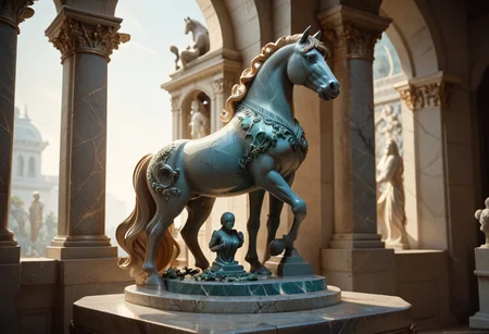 score_9, score_8_up, score_7_up, score_6_up, horse Marbleized as a statue ,
break,
looking at viewer, (front view),