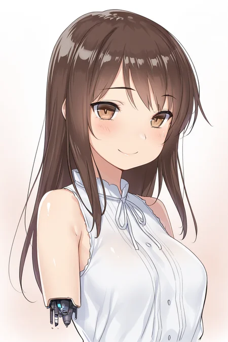 masterpiece, best quality, amazing quality,
<lora:Body_IL:1> stylebody_lj, 1girl, long hair, smile, blush, casual clothes, sleeveless shirt, no arm, amputee, portrait,