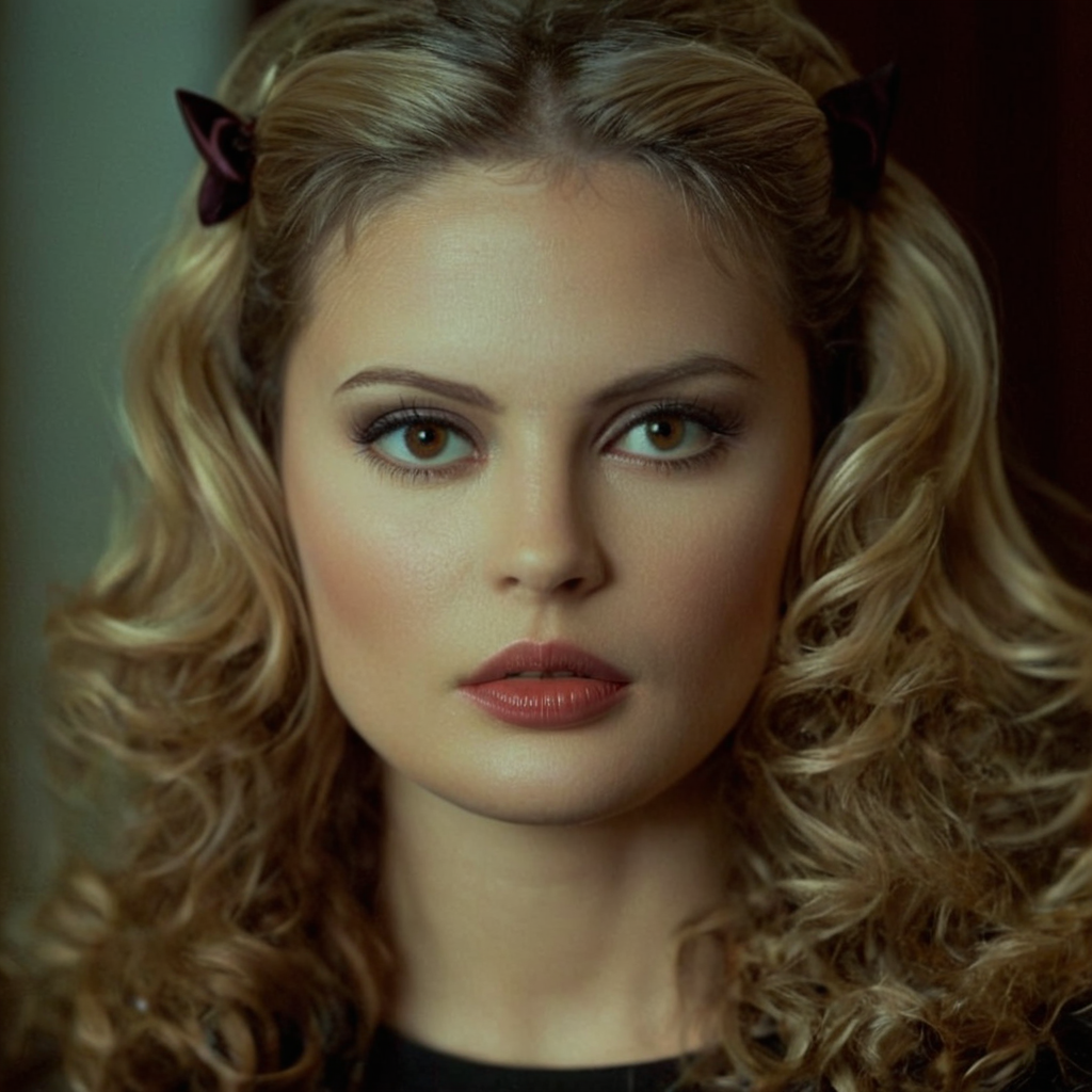 cinematic film still of cinematic film still of cinematic film still of <lora:add-detail-xl:0.1>1
<lora:detailed:0.3> realism
<lora:perfection style:0.2> perfect
<lora:eyetune:0.6>
<lora:xl_more_art-full_v1:0.1>
<lora:Ron Fricke style:0.3>
<lora:Unreal Engine style:0.3>
<lora:TeethXL:0.3>
<lora:Chiaroscuro Lighting Style:0.3> Chiaroscuro Lighting Style
 <lora:Horror Picture Show style:1>
In the 1970's Janet Weiss - A Heroine a woman with a hair clip in her hair, movie themed, sharp, detailed, epic cinematic photography, artistic, dramatic light, cinematic color style, Kodak film style, Horror Picture Show style, 1girl, solo, long hair, blonde hair, brown hair, hair ornament, brown eyes, parted lips, blurry, lips, blurry background, depth of field, portrait, curly hair, realistic, teeth, shallow depth of field, vignette, highly detailed, high budget, bokeh, cinemascope, moody, epic, gorgeous, film grain, grainy