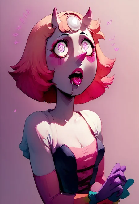 score_9, score_8_up, score_7_up,
1girl,looking at viewer,
oni,oni horns, skin-covered horns,
Pearl,
Medium breasts,c1rcus, clown, multicolored hair, thighhighs, gloves, makeup, striped,pink spiral eyes, hypnotised, half opened mouth, hypnotised, saliva ,
