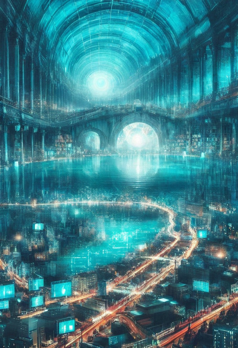 double exposure of opera diva Hatsune Miku with long floating aqua twintails singing high note merging with a printed circuit board of Yamaha electronics chip processor, <lora:DoubleExposure:1>, (head:1.8), <lora:The Phantom of the Opera style:1.5> The Phantom of the Opera style, <lora:loraeyesxl:0.4>