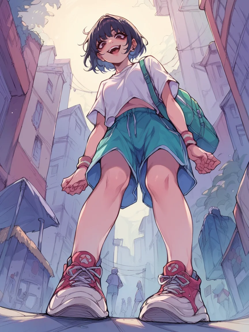 score_9, score_8_up, score_7_up, score_6_up, <lora:y0tt4:1> y0tt4, 1girl, sneakers, from below, yandere,