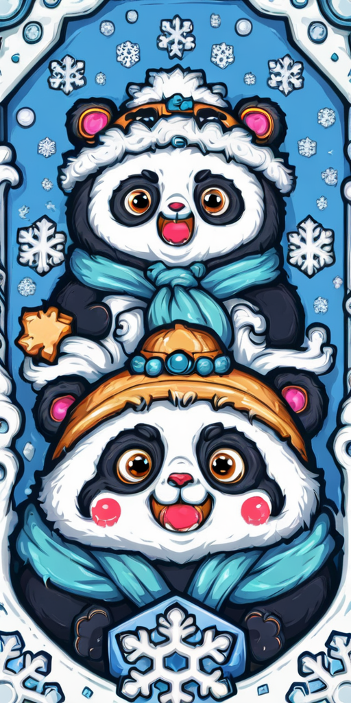 <lora:d0ng-000007:0.8>d0ng panda snowflake