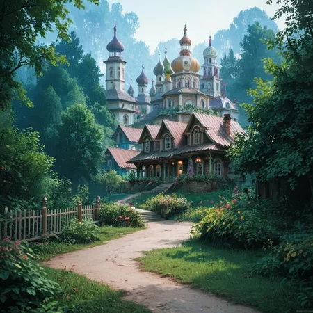 score_9, score_8_up, score_7_up, scenery, village, nature, highly detailed, masterpiece, hyperrealistic, <lora:Esenin2:1>