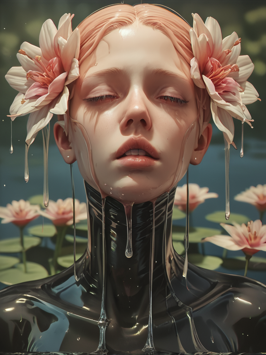 score_9, score_8_up, score_7_up, score_6_up, score_5_up, score_4_up,   <lora:cr34tur3g0r3XLP:0.8> cr34tur3g0r3, 1girl, flowers, latex, slime