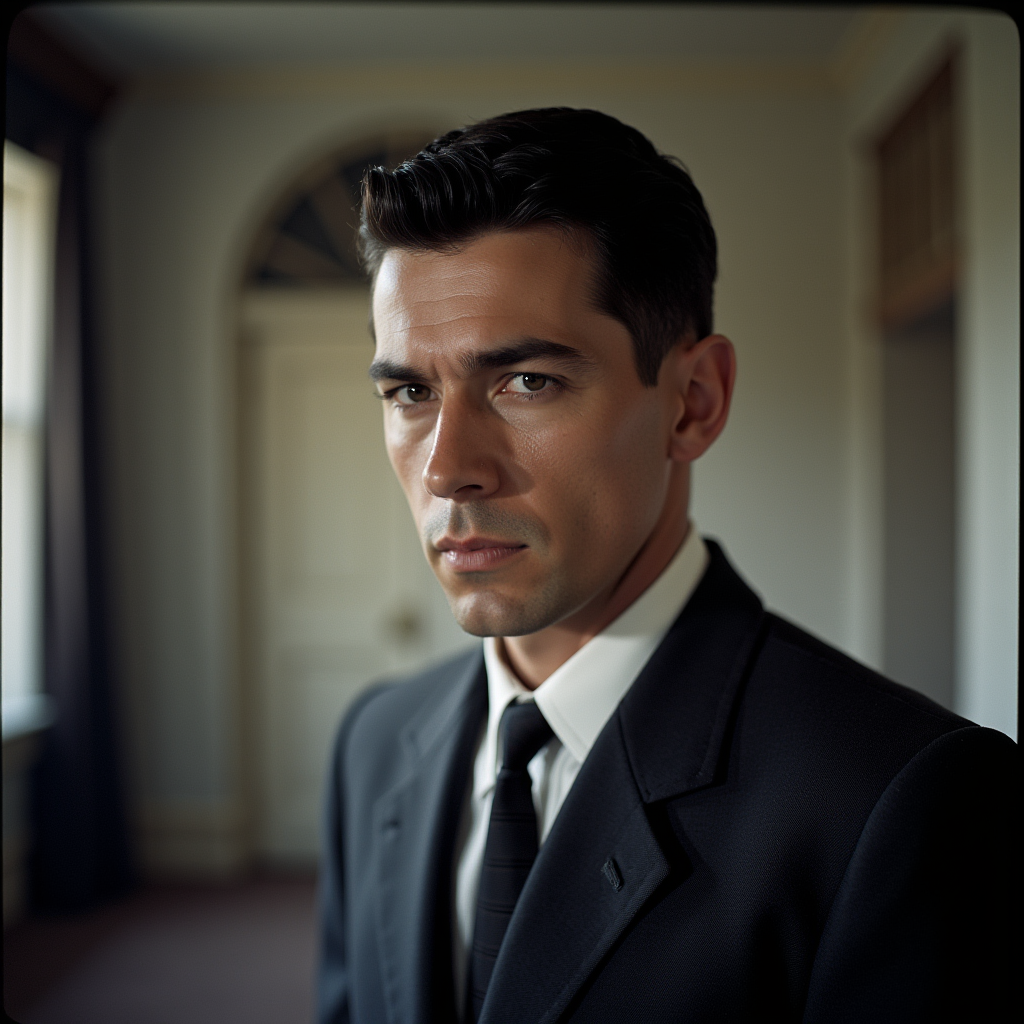 <lora:Technicolor style v2:1> Technicolor style
In the 1950's a man in a suit and tie looking at the camera,solo,short hair,shirt,black hair,1boy,closed mouth,male focus,collared shirt,blurry,black eyes,looking to the side,blurry background,scar,portrait,realistic , vivid color, cinematic look, film look, filmic, contrast, detailed, high quality, sharp image, film color, Kodak, Motion Picture, Film style, different color, vivid color, different people, different look, different style, 35MM Film, 16MM Film, Photographic film, artistic style, cinematic style, film granularity, film noise, image noise, artistic effect, Fujicolor, Fuji film, Analog photography, movie style, movie still, Film grain overlay, Film Grain style, Technicolor style