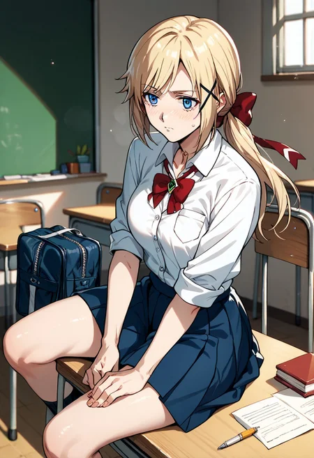 score_9, score_8_up, score_7_up, source_anime, 1girl, YUNA YUNIS, student uniform, student