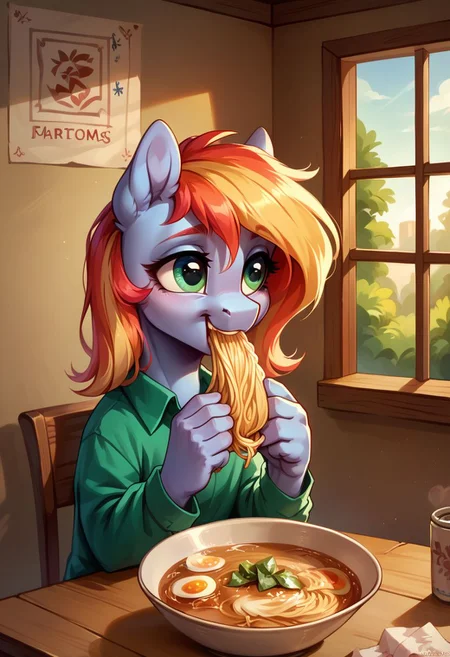score_9, score_8_up, score_7_up, source_pony,
eating ramen
