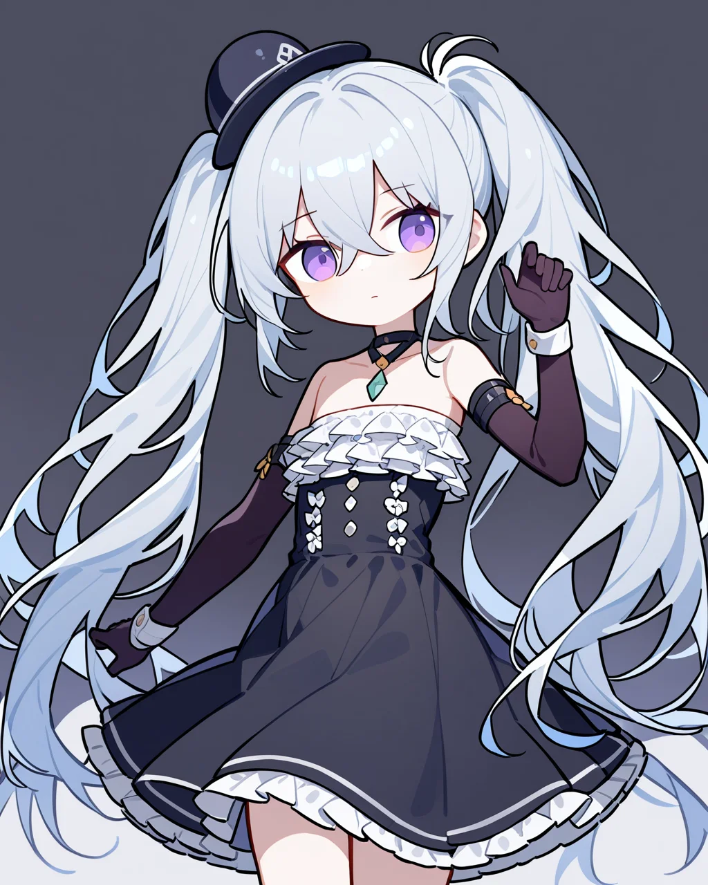 ,orchis,1girl,solo,simple background,white background,grey hair,twintails,,<lora:orchis>,<lora:Qszb:0.8>, masterpiece, best quality, very aesthetic, absurdres, (tianliang duohe fangdongye:0.826446),quan \(kurisu tina\),(ningen_mame:0.826446),