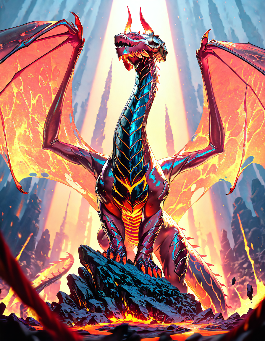 masterpiece, best quality, newest, absurdres, highres <lora:Dragon_collection_for_Illus:1> magma dragondragon, subsurface scathering, depth of field, skin pores, detailed skin, masterpiece, best quality, newest, absurdres, highres, feeling, impact, very awa, dim lighting, sidelighting, skindentation, amazing quality, scenery, very aesthetic, newest, volumetric lighting, blending, <lora:add-detail-xl:1> <lora:cfg_scale_boost:1> <lora:sdxl_enhance:1> <lora:spo_sdxl_10ep_4k-data_lora_webui:1>