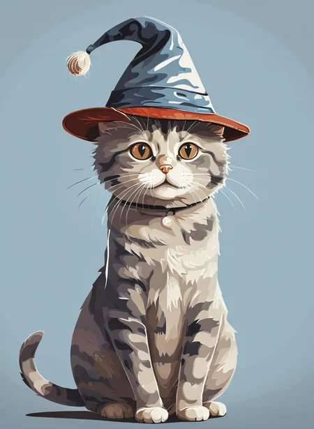 a cat in a hat <lora:DD-vector-v2:1> vector