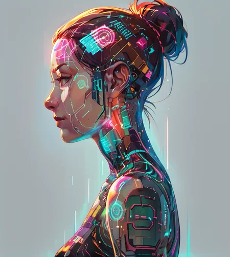 score_9, score_8_up, score_7_up,,
<lora:Circuit_patternPony:0.8>,
circuitpattern,
1girl,solo,side view,face focus,glow,hologram,