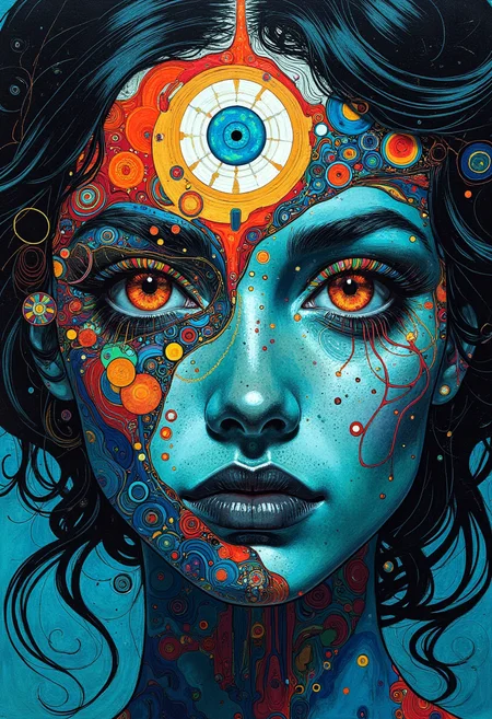Digital Visionary art, the opening of the third eye, Art by Android Jones