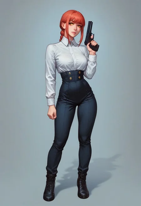 score_9, score_8_up, score_7_up, masterpiece, best quality, very aesthetic, cinematic lighting, 1girl, makima (chainsaw man), chainsaw man, beautiful eyes, perfect face, shadows, dark horror, neon cyberpunk, <lora:Expressive_H-000001:0.8>, expressiveH <lora:Pony_DetailV1.0:0.9> <lora:nostalgia-000011:0.9> retro
((full-clothed)), ((long big pistol in hands, handgun in hands)), medieval style
BREAK
strange world background score_9, score_8_up, score_7_up, score_6_up, source_cartoon, rating_explicit, Expressiveh, (((((full body))))), dynamic pose