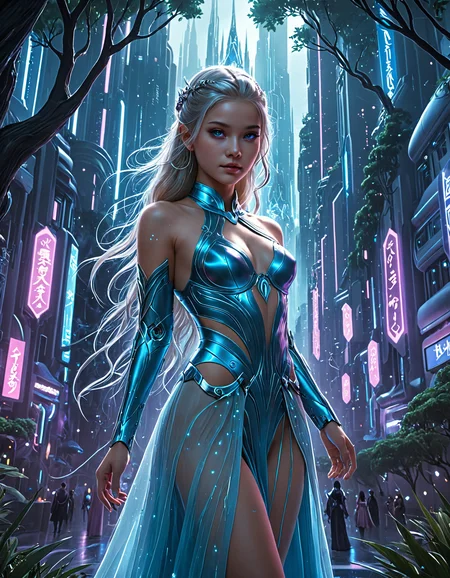 ethereal fantasy concept art of  a futuristic city with neon lights and trees in the foreground [11],soft cinematic lighting,ultra detailed,<lora:Mitsu-Cyberpunk:1>,Ai-Mitsu,cyberpunk art,<lora:Princess-SDXL:1>,Charlie Bowater princess,realistic,hyper-detailed, . magnificent, celestial, ethereal, painterly, epic, majestic, magical, fantasy art, cover art, dreamy