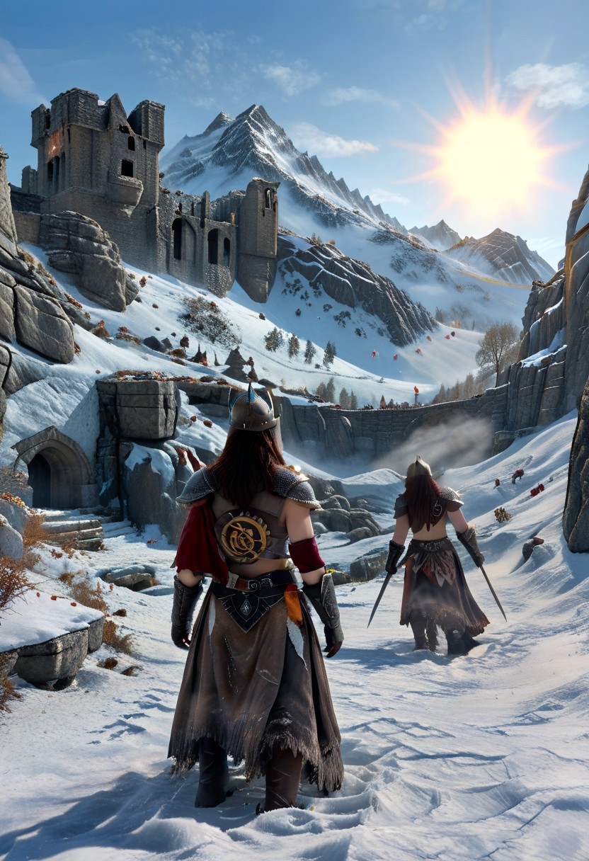 score_9, score_8_up, score_7_up, ((golden hour)).
Dreams of a Snow Queen
In the vast expanses of Skyrim, where snow blankets the land and the mountains touch the sky, the memories of the Falmer—once the proud Aldmer—begin to fade like distant echoes.
The Beginning
I see a vast land. Many of my people live here, hidden in the shadows of ancient ruins and beneath the frost-covered earth. But how did it all start?
The Transformation
We were once a race of beauty and grace, thriving in the warmth of the sun. But as the cold crept in, as the world shifted and the Nords rose to prominence, we changed. Our bodies adapted; we became immune to the biting chill, yet this transformation came at a cost.
A Fading Memory
I shake my head, trying to grasp the remnants of our history. The tales of our ancestors, the Aldmer, who roamed the lands of Summerset, are now but whispers in the dark. How did we get here?
The Cost of Survival
We have always been here, but the world has forgotten us. The Snow Queen watches over her realm, her gaze filled with both sorrow and strength. What have we sacrificed in our quest for survival?
Reflection
In my dreams, I record these thoughts, longing for a time when we were more than mere shadows, when we danced in the sunlight rather than hiding in the frost. The origins of our existence are shrouded in mystery, but the echoes of our past continue to shape our present.
Dream Recordings, Origins