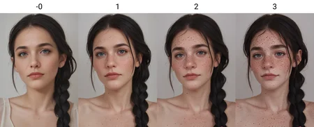 woman, portrait, <lora:Freckles Slider_alpha1.0_rank4_noxattn_last:-0>, ((black hair)), facing viewer, braided hair,