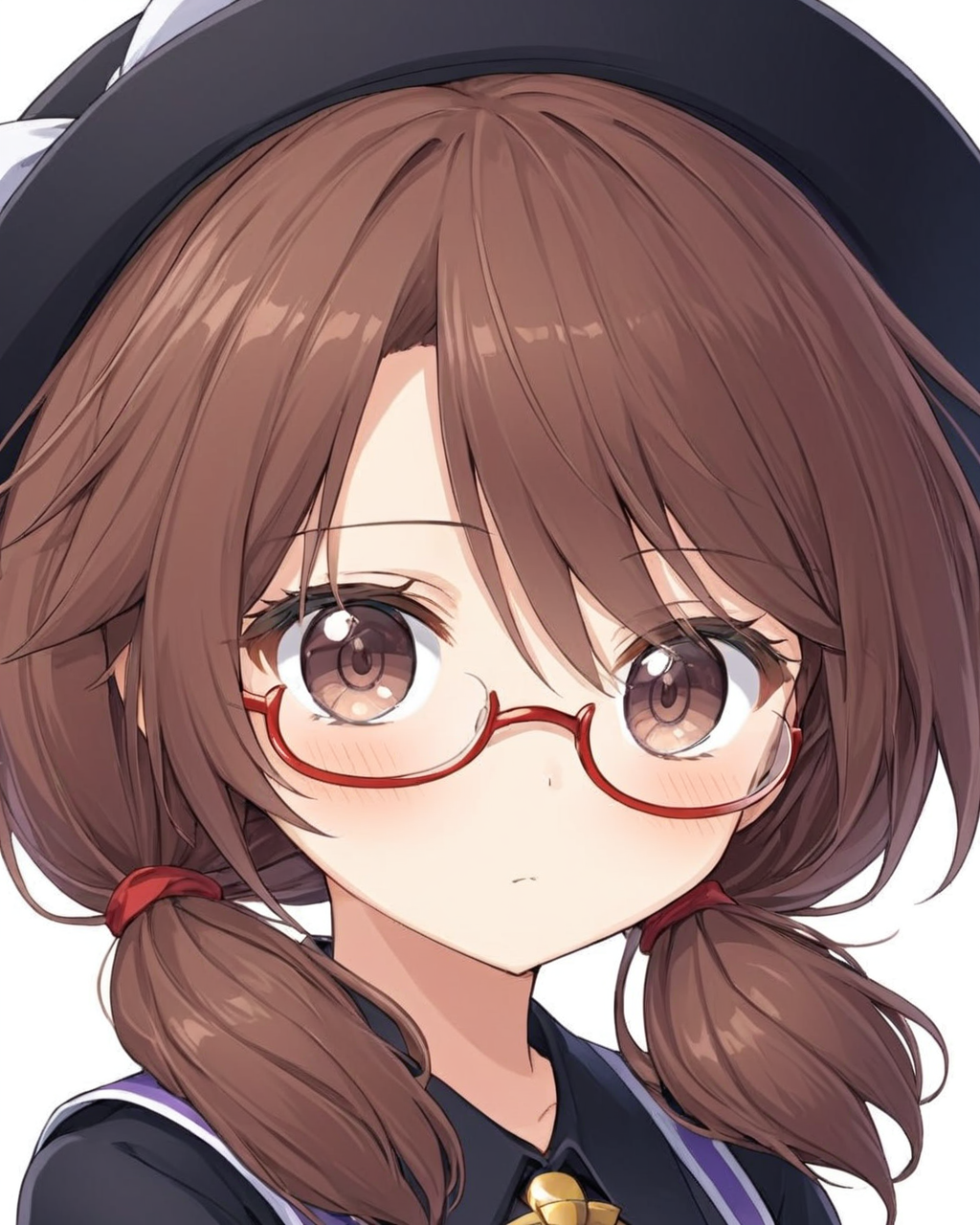 usami sumireko,glasses, red-framed_eyewear, 1girl, under-rim_eyewear, looking_at_viewer, low_twintails, white_background, simple_background, solo, hat_ribbon, portrait, mob_cap, blush, closed_mouth, black_headwear
<lora:usami_sumireko_image1686_2023-12-20-000014:1>,star-shaped_pupils,symbol-shaped_pupils,. gorgeous,key visual, vibrant, studio anime,award-winning, professional, highly detailed,high budget, cinemascope