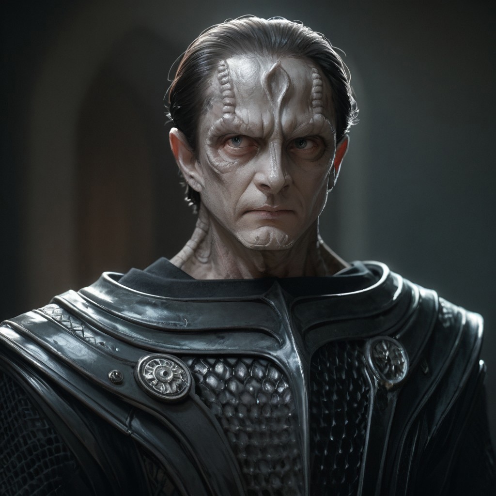 score_9, score_8_up, score_7_up, score_6_up, score_5_up, score_4_up, 1boy, Cardassian, solo, grey skin, black armor